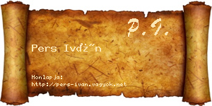 Pers Iván névjegykártya